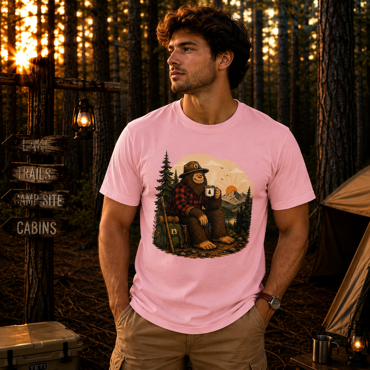 Morning Coffee Bigfoot T-Shirt