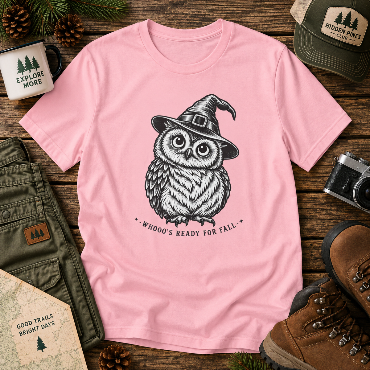 Witch Owl Halloween T-Shirt