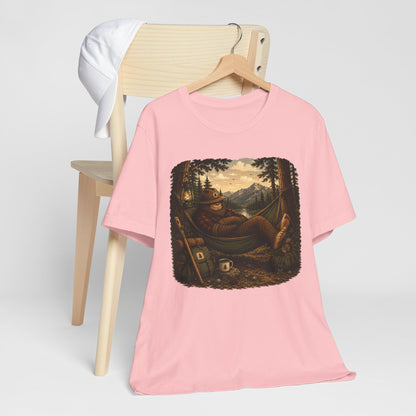 Relaxing Bigfoot Camping T-Shirt | Vintage Nature Adventure Tee