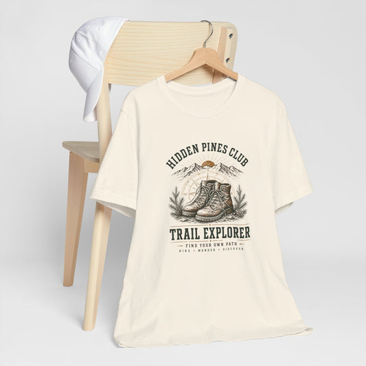 Trail Explorer Hiking T-Shirt | Vintage Outdoor Adventure Graphic Tee