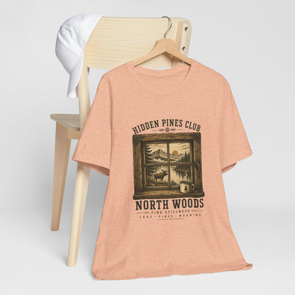 North Woods Vintage Outdoor T-Shirt | Cabin & Lake Nature Graphic Tee