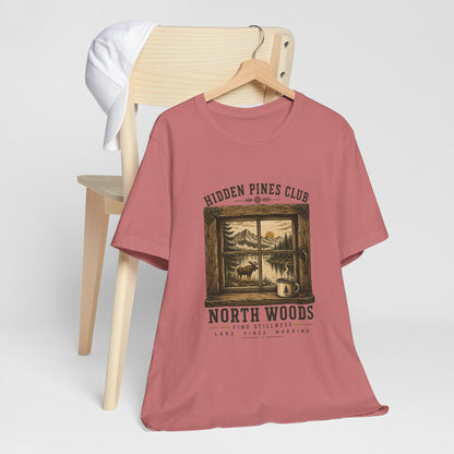 North Woods Vintage Outdoor T-Shirt | Cabin & Lake Nature Graphic Tee