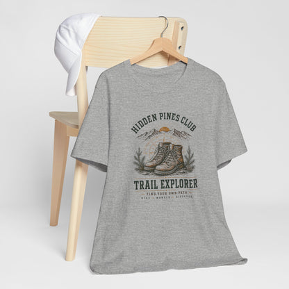 Trail Explorer Hiking T-Shirt | Vintage Outdoor Adventure Graphic Tee