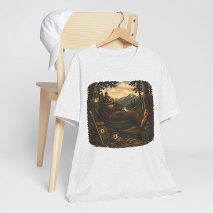 Relaxing Bigfoot Camping T-Shirt | Vintage Nature Adventure Tee