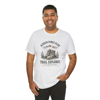 Trail Explorer Hiking T-Shirt | Vintage Outdoor Adventure Graphic Tee