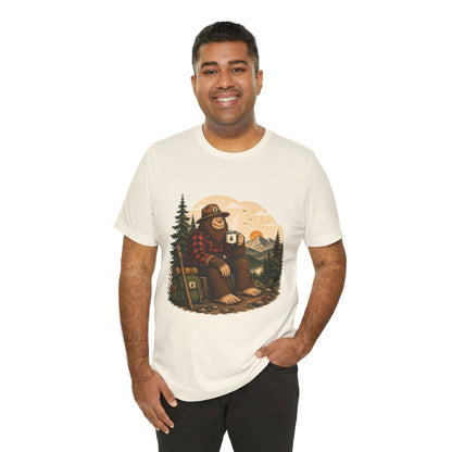 Morning Coffee Bigfoot T-Shirt | Vintage Camping & Hiking Tee