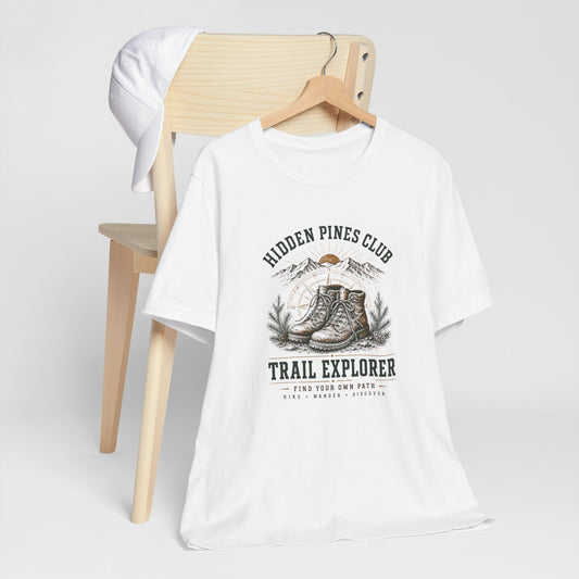 Trail Explorer Hiking T-Shirt | Vintage Outdoor Adventure Graphic Tee