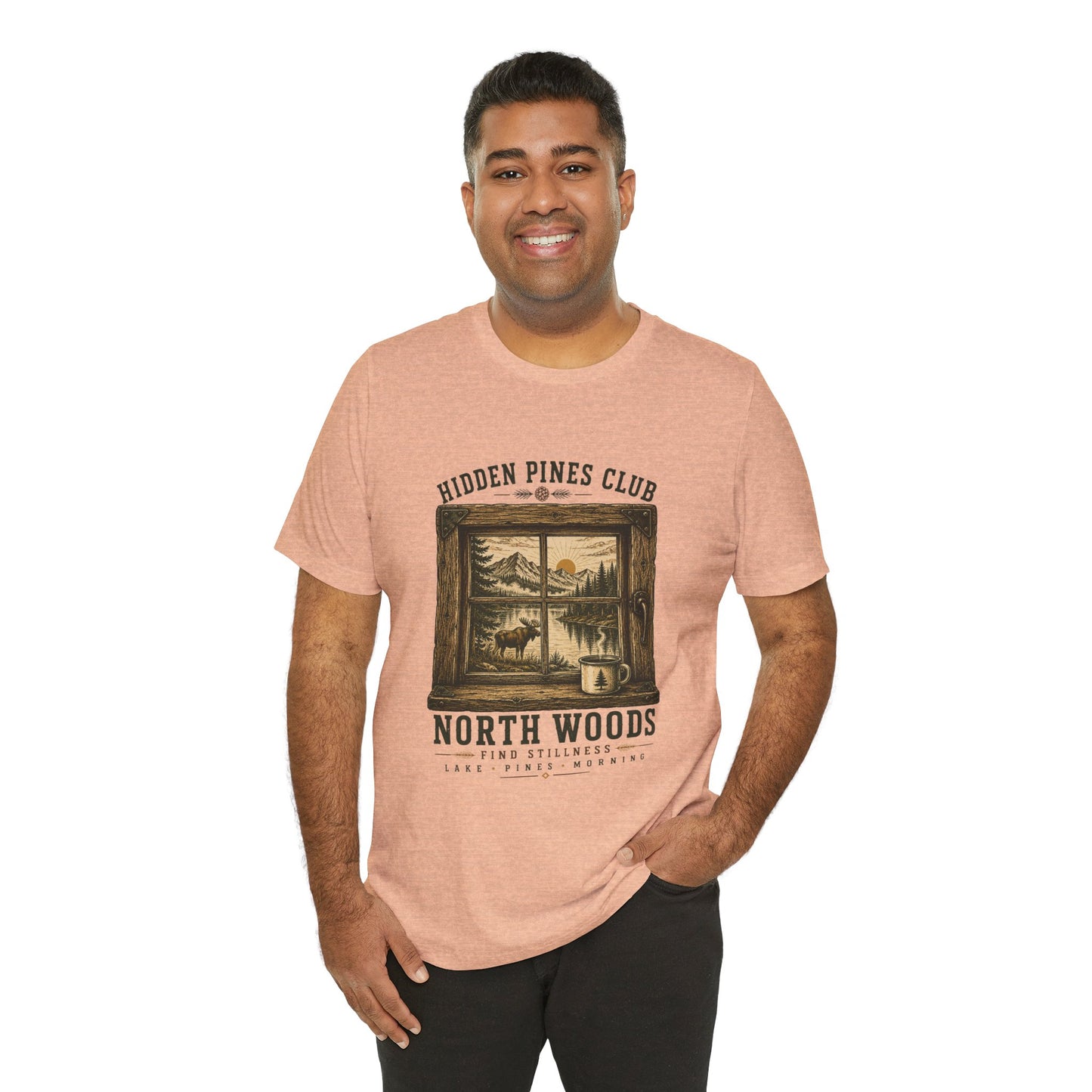 North Woods Vintage Outdoor T-Shirt | Cabin & Lake Nature Graphic Tee