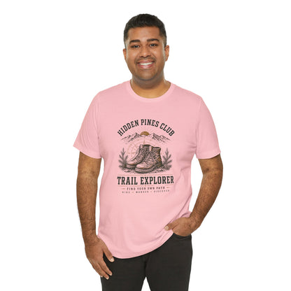 Trail Explorer Hiking T-Shirt | Vintage Outdoor Adventure Graphic Tee