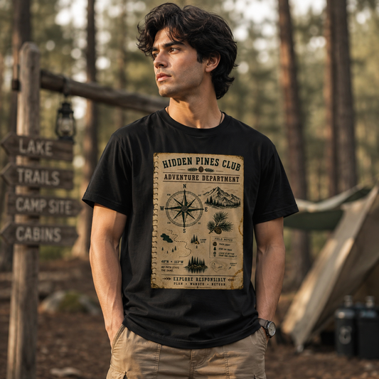 Adventure Department T-Shirt | Compass Map Graphic