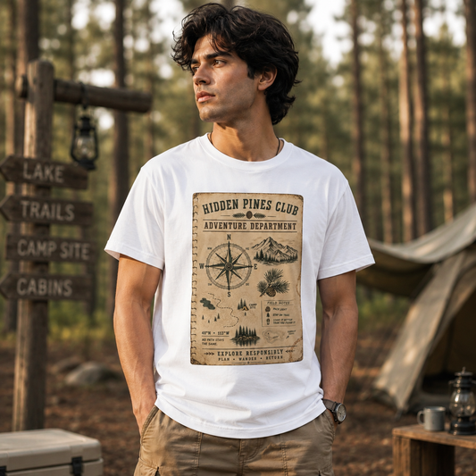 Adventure Department T-Shirt | Compass Map Graphic