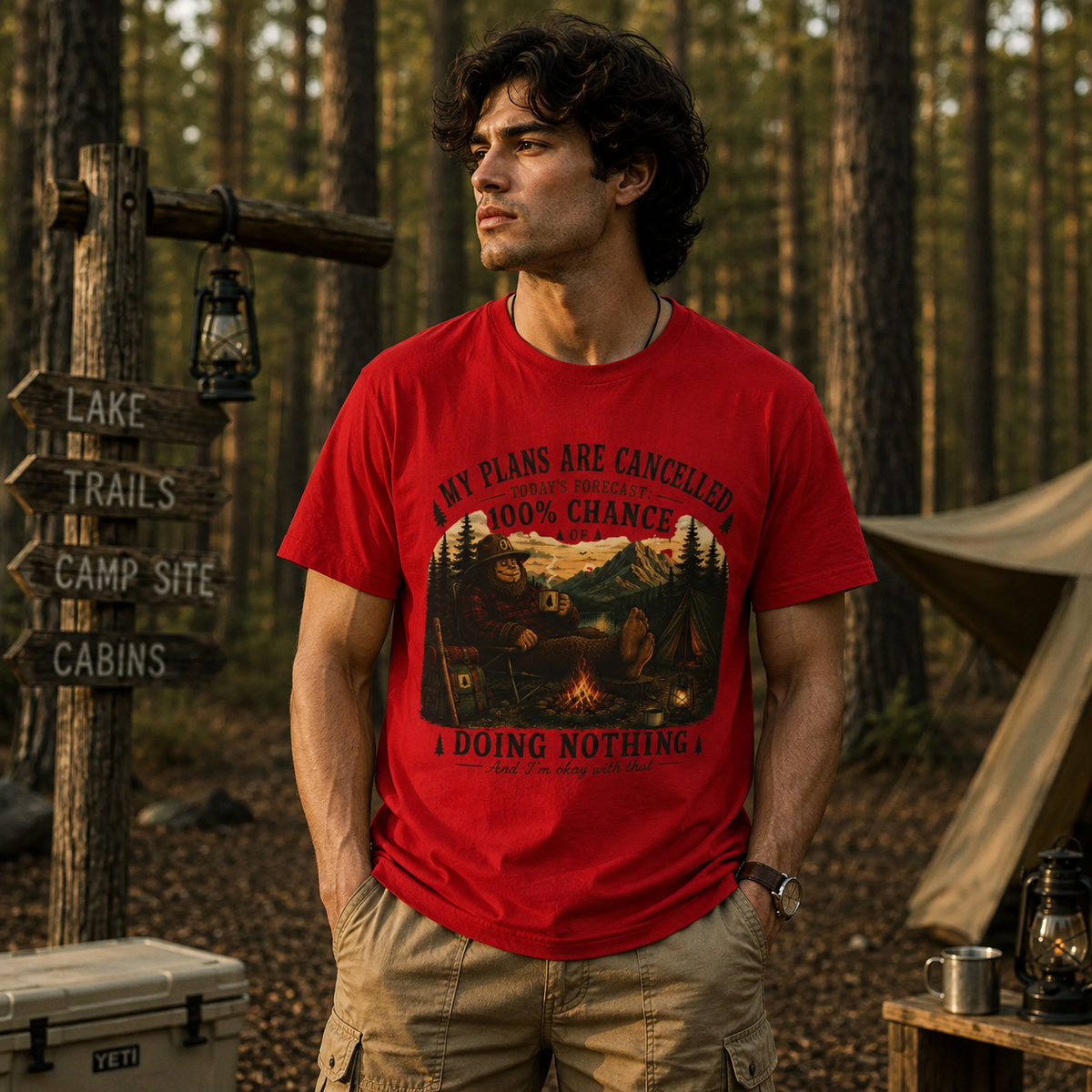 Bigfoot Camping | My Plans Are Cancelled T-Shirt