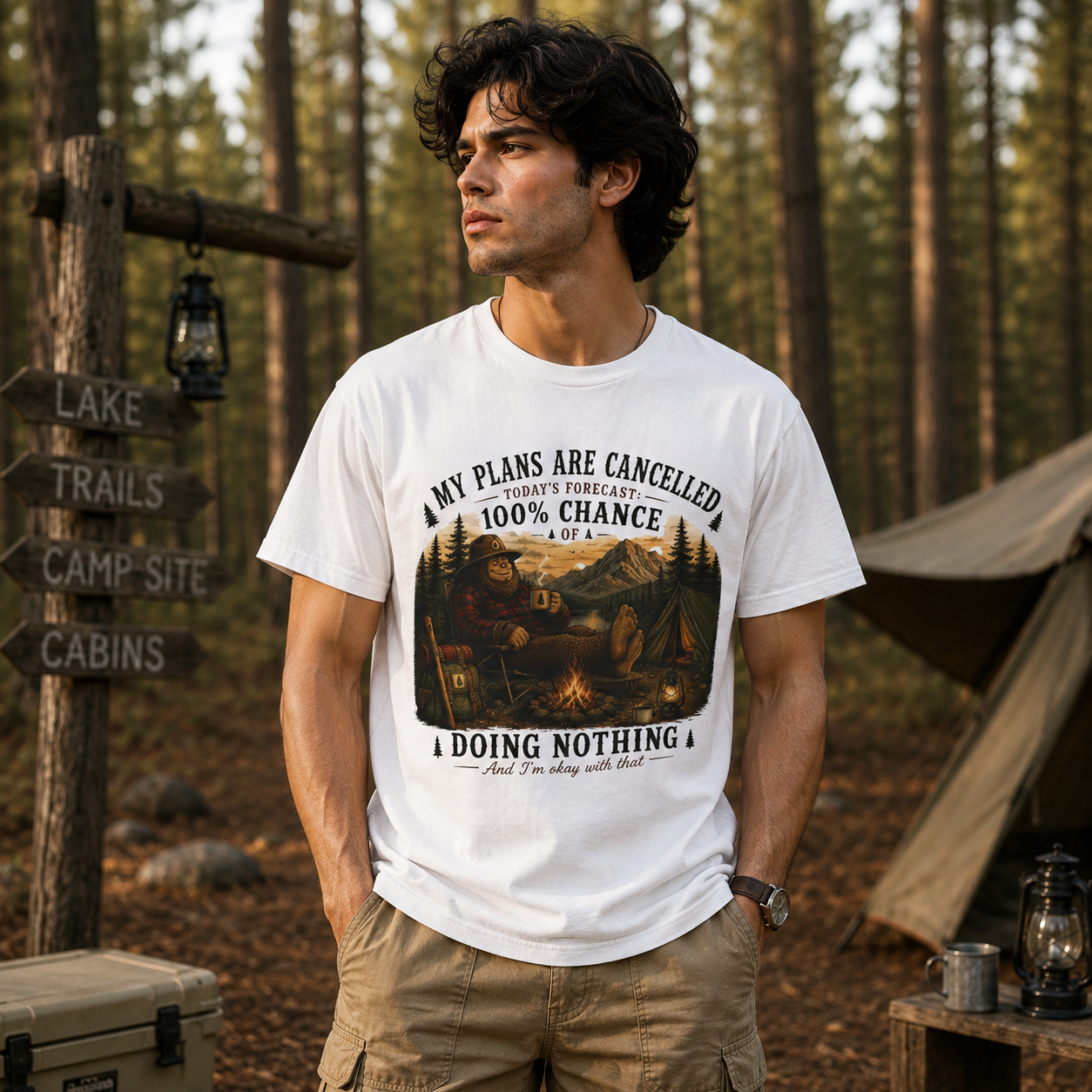 Bigfoot Camping | My Plans Are Cancelled T-Shirt