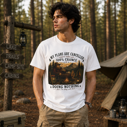 Bigfoot Camping | My Plans Are Cancelled T-Shirt
