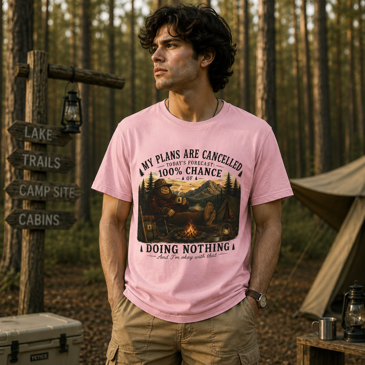 Bigfoot Camping | My Plans Are Cancelled T-Shirt