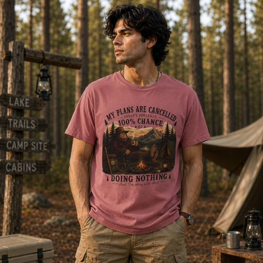 Bigfoot Camping | My Plans Are Cancelled T-Shirt