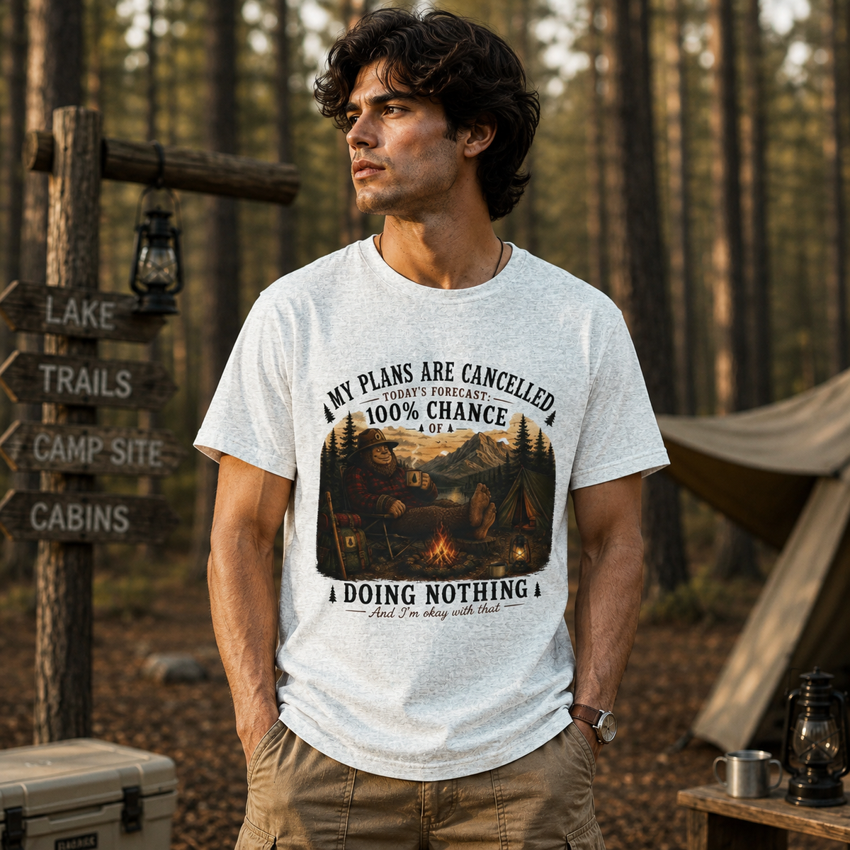 Bigfoot Camping | My Plans Are Cancelled T-Shirt