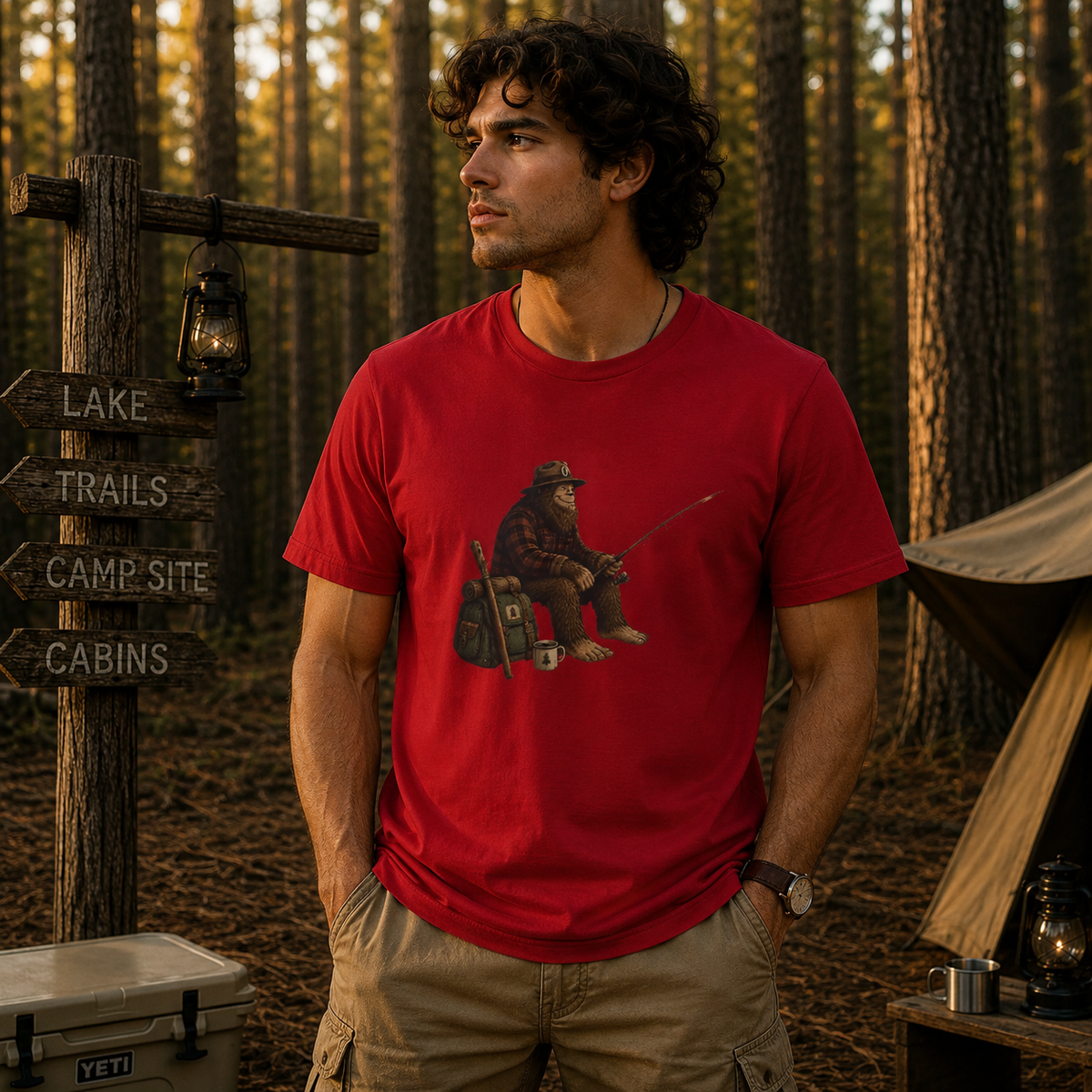 Bigfoot Fishing T-Shirt