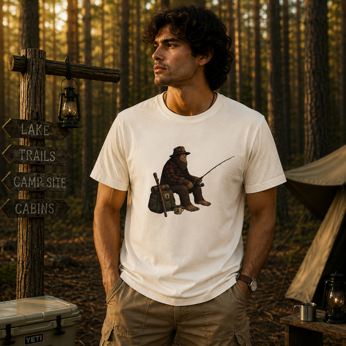 Bigfoot Fishing T-Shirt