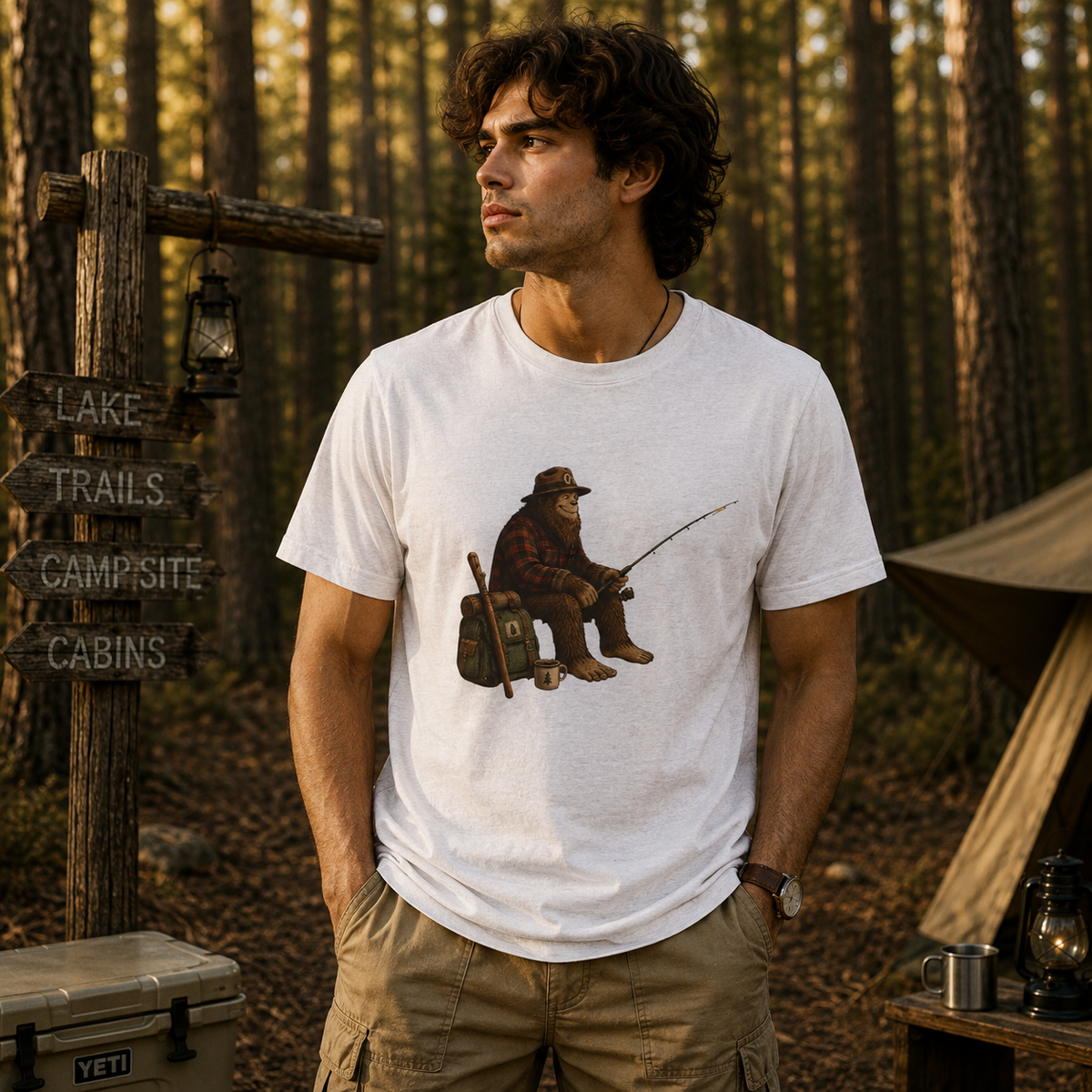 Bigfoot Fishing T-Shirt