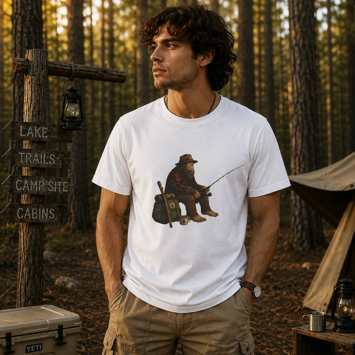 Bigfoot Fishing T-Shirt