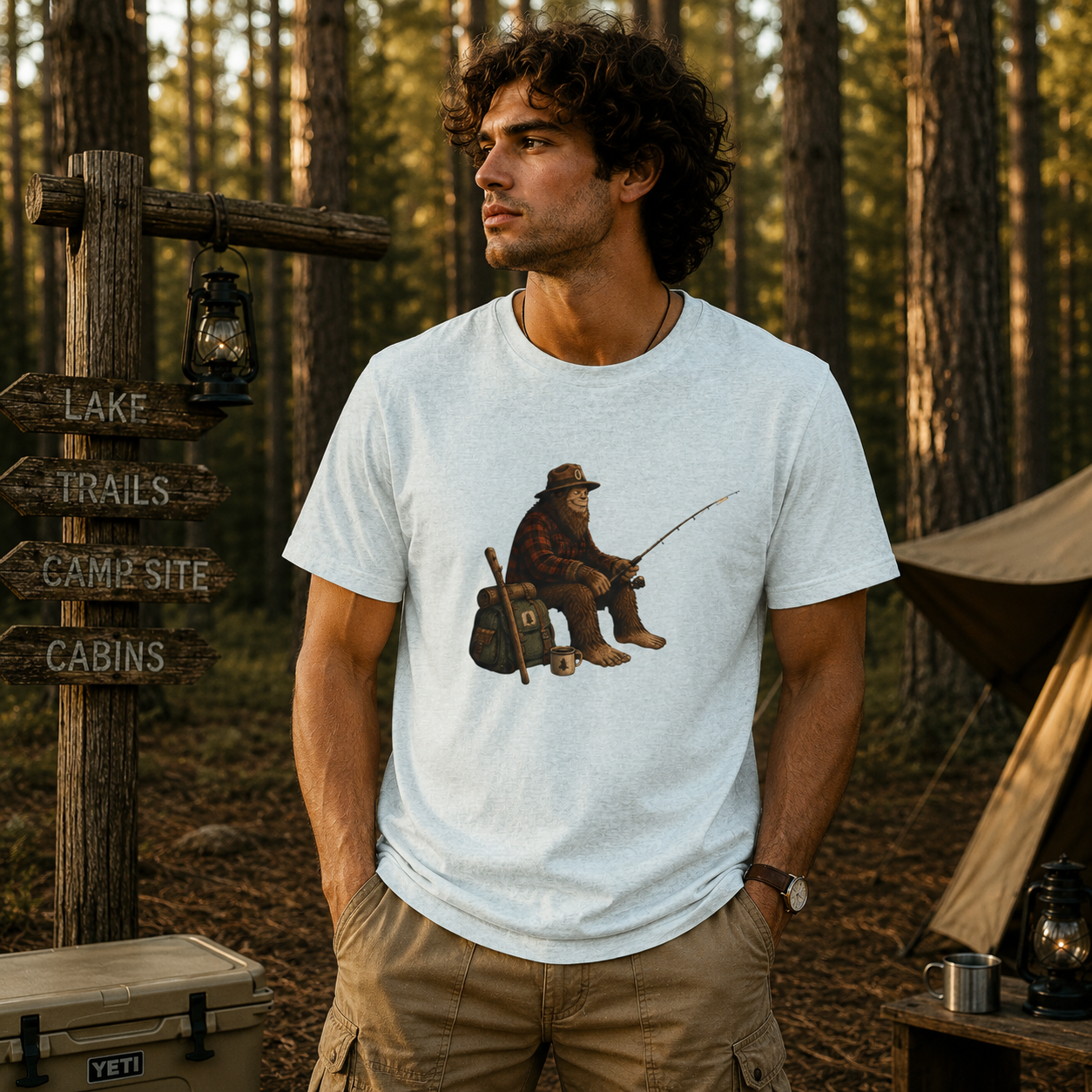 Bigfoot Fishing T-Shirt