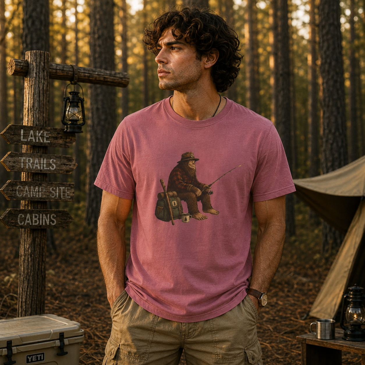Bigfoot Fishing T-Shirt