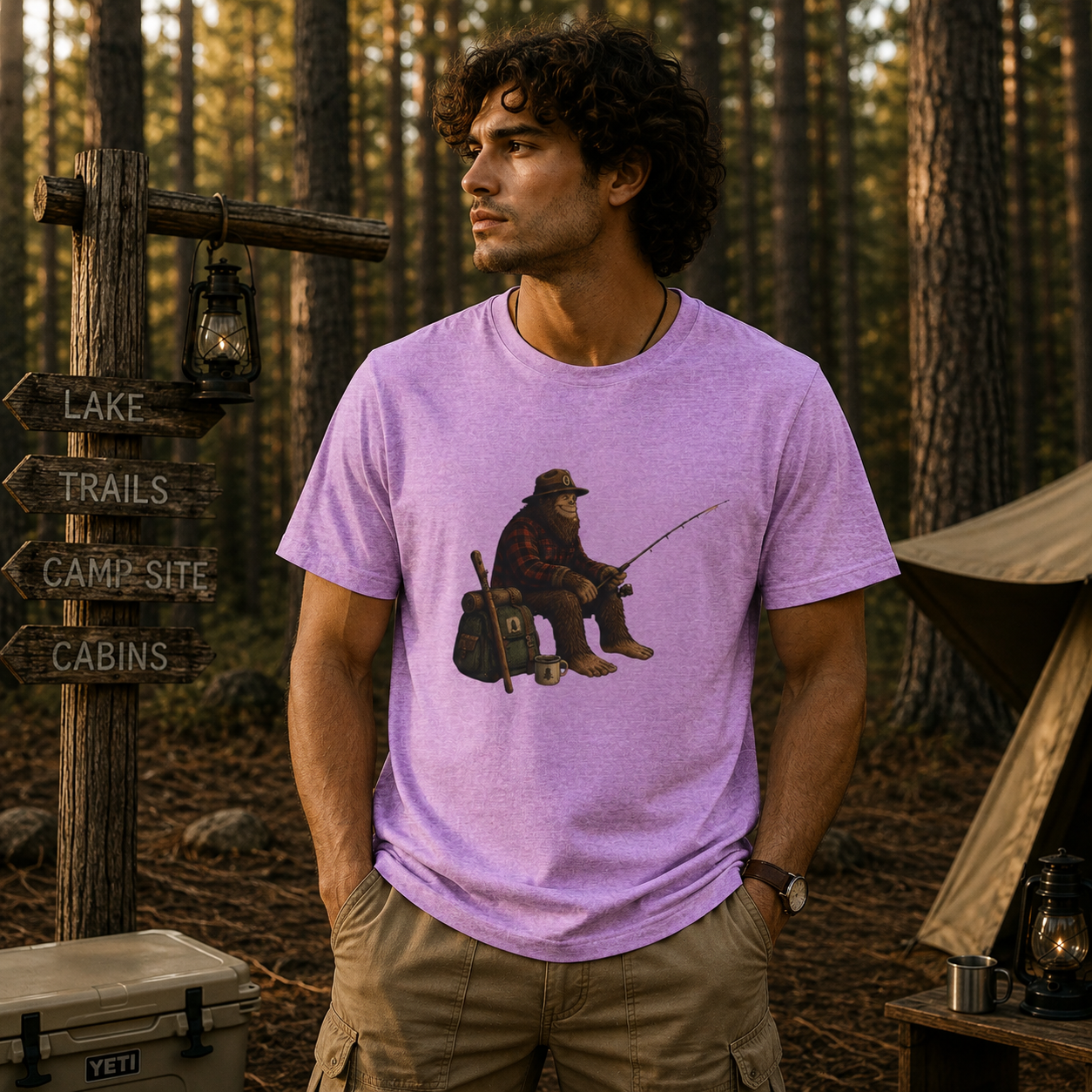 Bigfoot Fishing T-Shirt