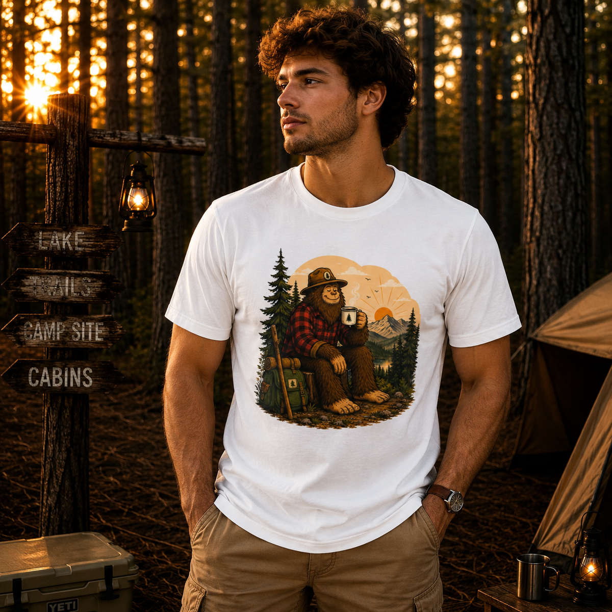 Morning Coffee Bigfoot T-Shirt