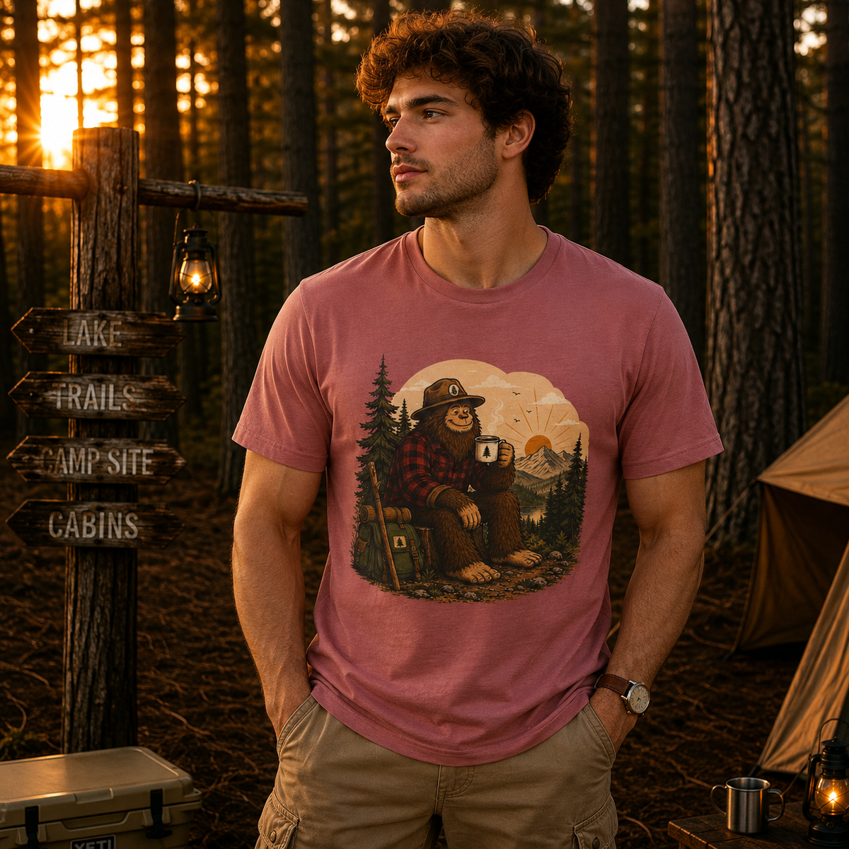 Morning Coffee Bigfoot T-Shirt