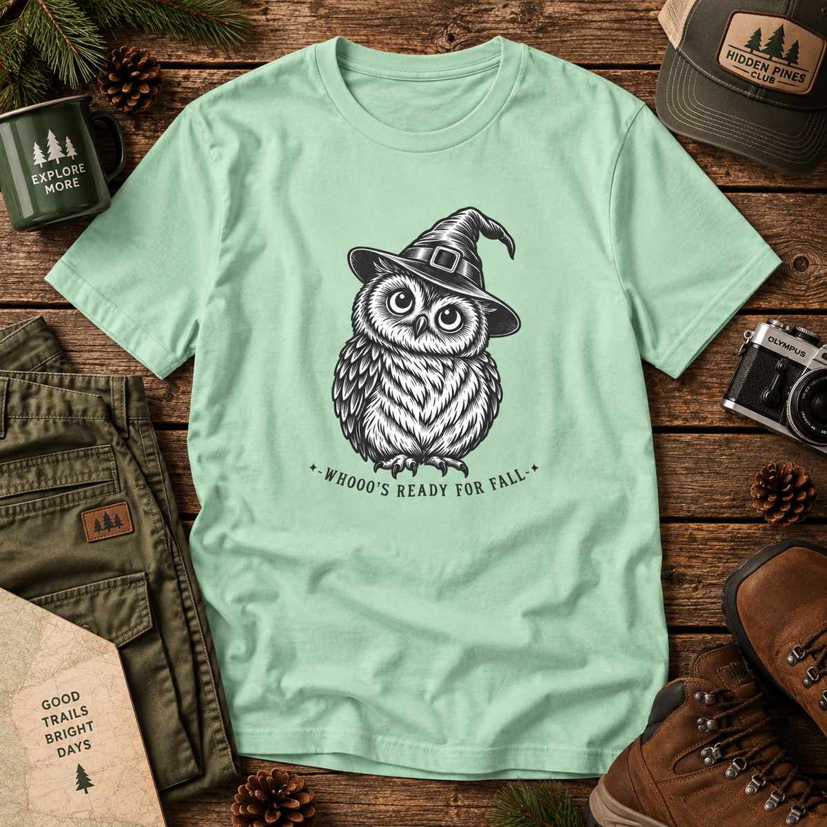 Witch Owl Halloween T-Shirt