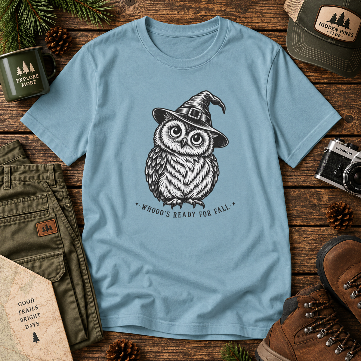 Witch Owl Halloween T-Shirt