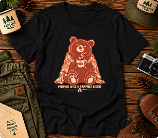 Pumpkin Spice & Campfire Nights Bear T-Shirt