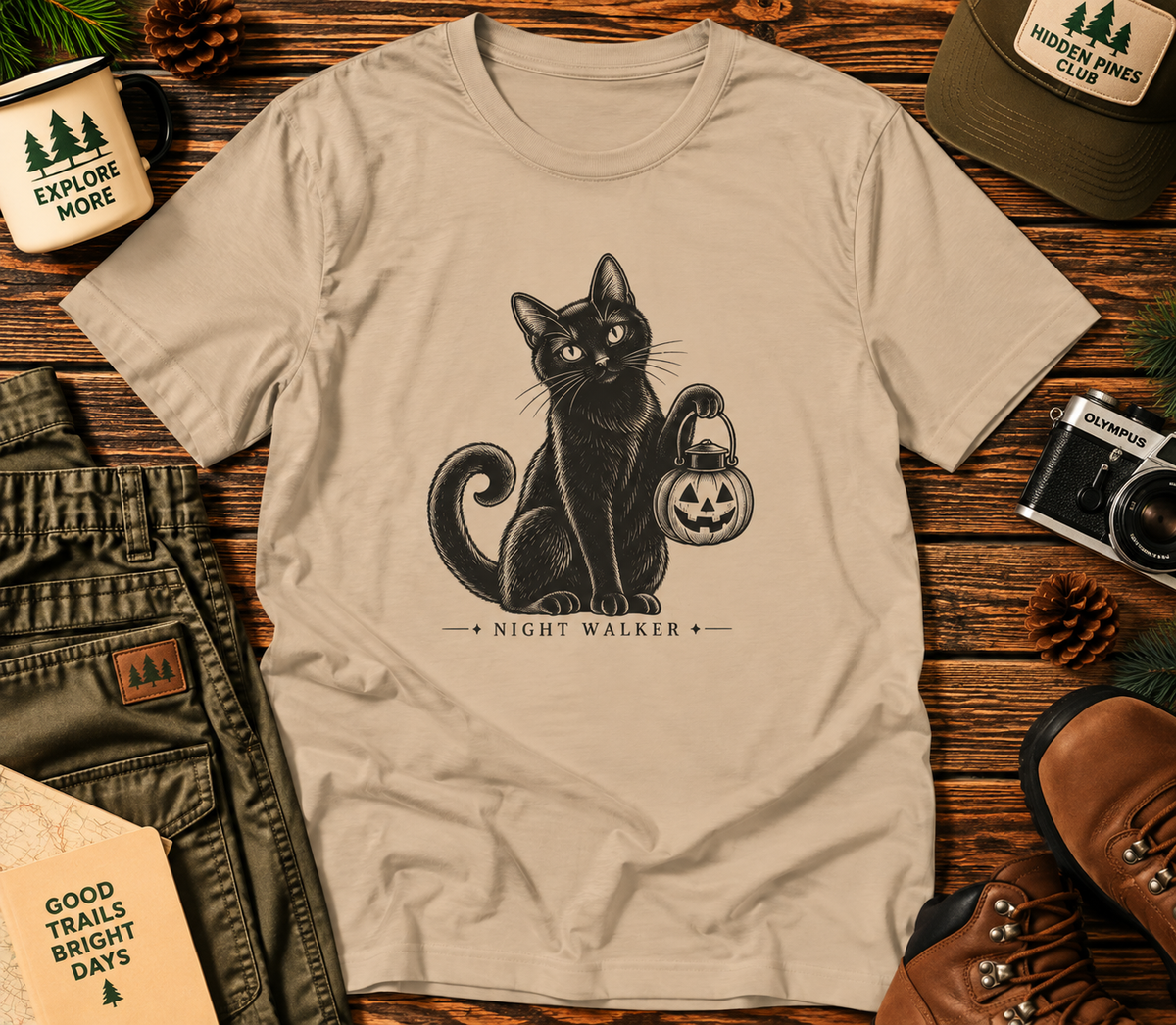 Night Walker Black Cat T-Shirt
