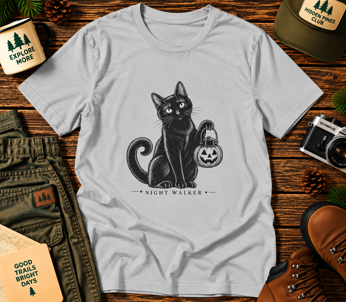 Night Walker Black Cat T-Shirt