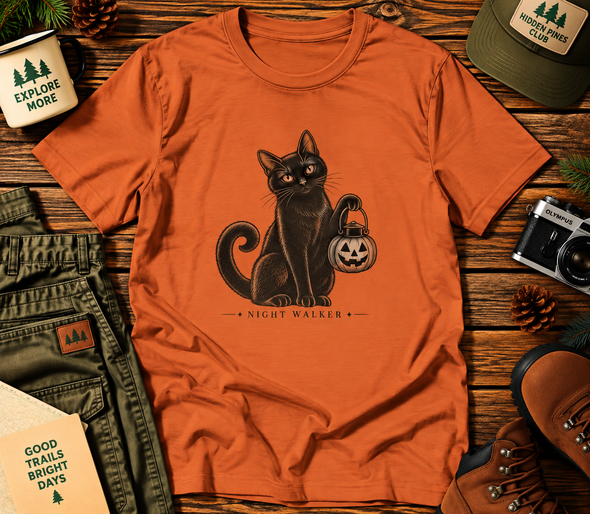 Night Walker Black Cat T-Shirt