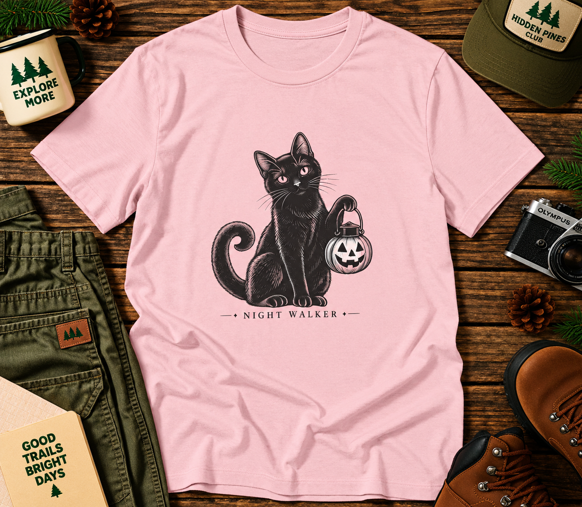 Night Walker Black Cat T-Shirt