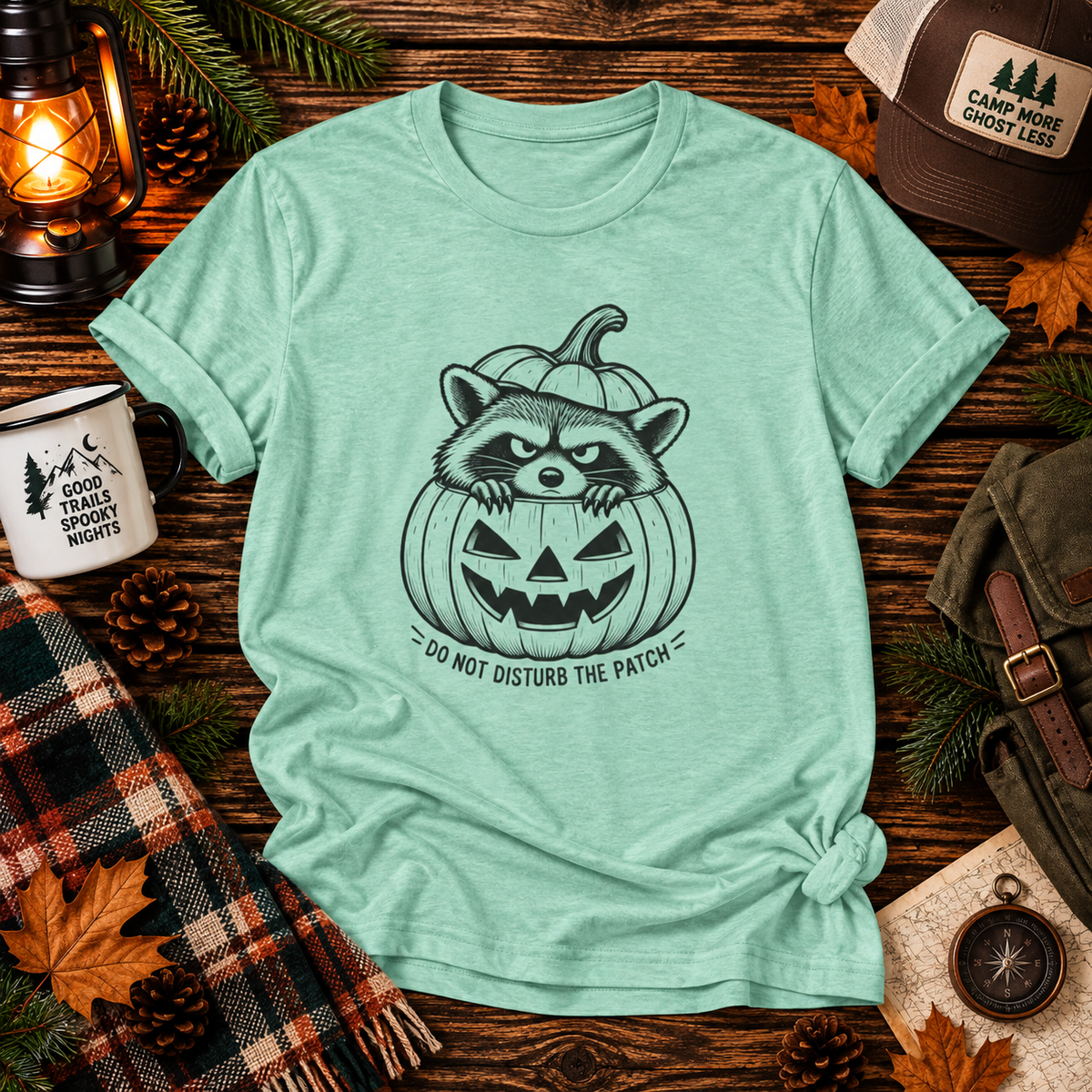 Grumpy Raccoon Pumpkin T-Shirt