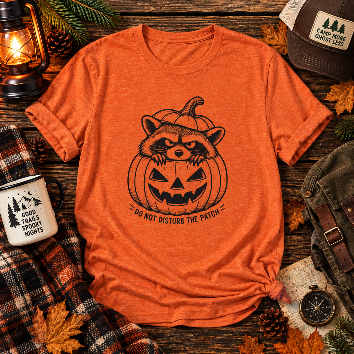 Grumpy Raccoon Pumpkin T-Shirt