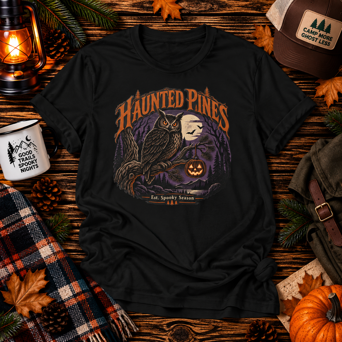 Owl, Moon & Jack-O’-Lantern Graphic T-Shirt