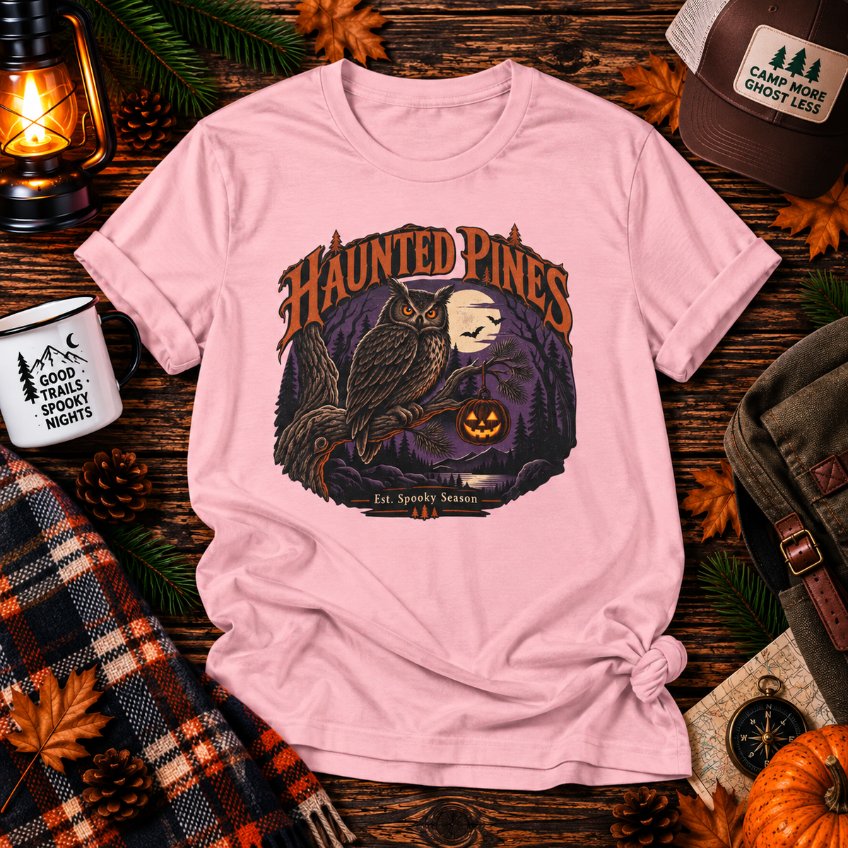 Owl, Moon & Jack-O’-Lantern Graphic T-Shirt