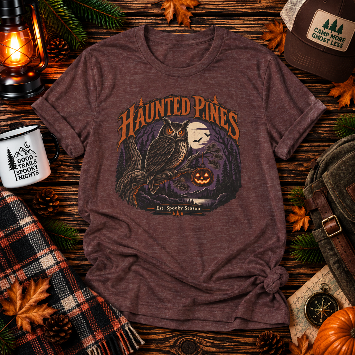 Owl, Moon & Jack-O’-Lantern Graphic T-Shirt