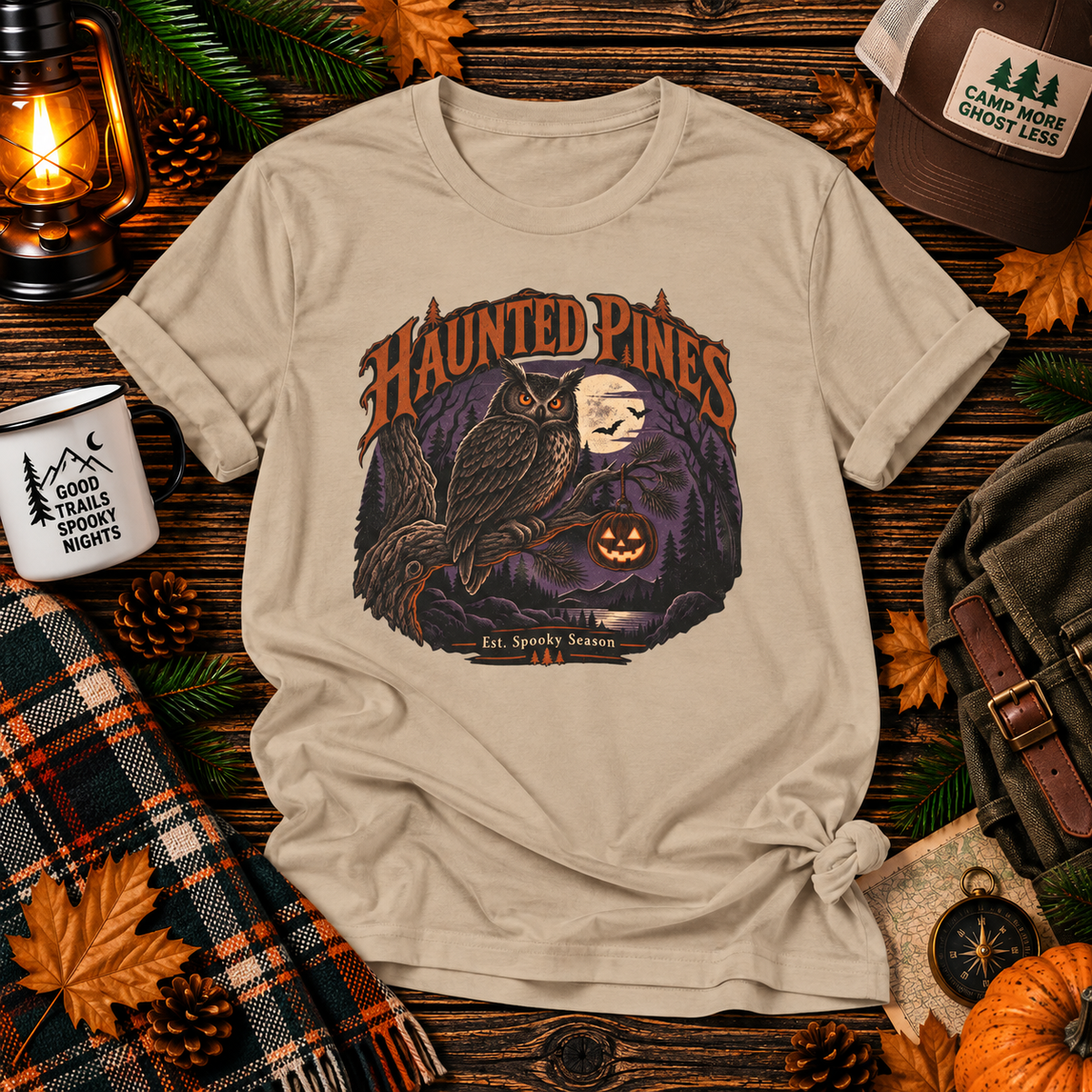 Owl, Moon & Jack-O’-Lantern Graphic T-Shirt