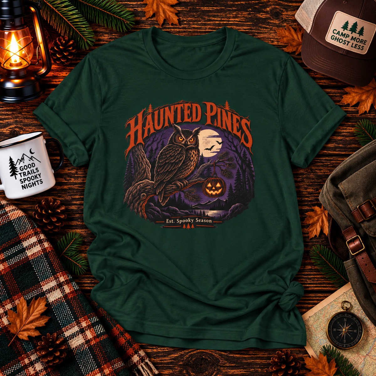 Owl, Moon & Jack-O’-Lantern Graphic T-Shirt