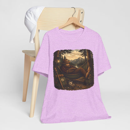 Relaxing Bigfoot Camping T-Shirt | Vintage Nature Adventure Tee