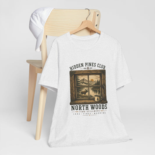 North Woods Vintage Outdoor T-Shirt | Cabin & Lake Nature Graphic Tee