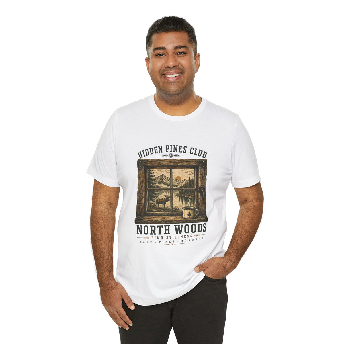 North Woods Vintage Outdoor T-Shirt | Cabin & Lake Nature Graphic Tee