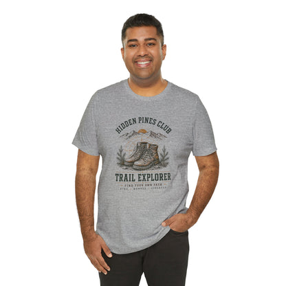 Trail Explorer Hiking T-Shirt | Vintage Outdoor Adventure Graphic Tee
