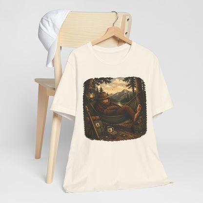 Relaxing Bigfoot Camping T-Shirt | Vintage Nature Adventure Tee