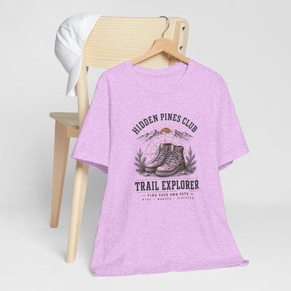 Trail Explorer Hiking T-Shirt | Vintage Outdoor Adventure Graphic Tee
